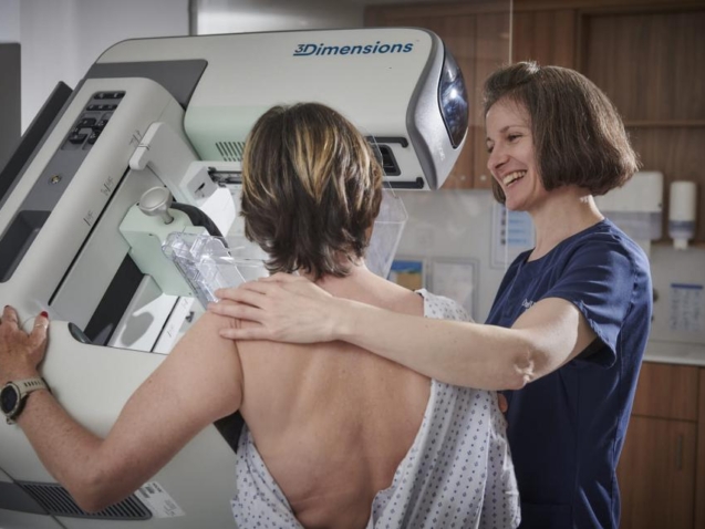 OneWelbeck mammographer with patient